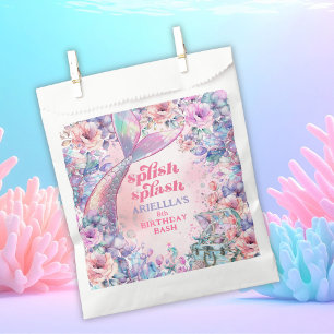 Blumen Glitter Meerjungfrau Schwanz 8. Geburtstag Geschenktütchen