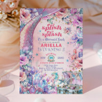 Blumen Glitter Meerjungfrauenschwanz 5. Geburtstag