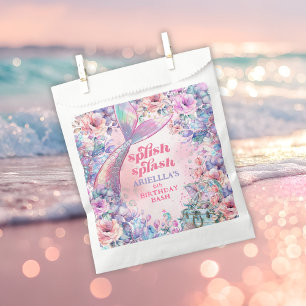 Blumen Glitter Meerjungfrauenschwanz 6. Geburtstag Geschenktütchen