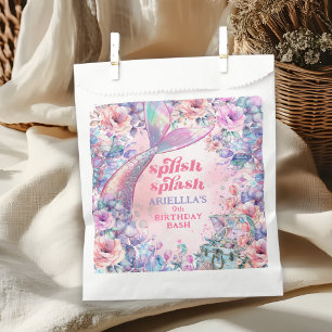 Blumen Glitter Meerjungfrauenschwanz 9. Geburtstag Geschenktütchen
