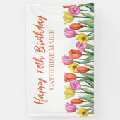 Blumen Glücklicher 70. Geburtstag Banner (Vertikal)
