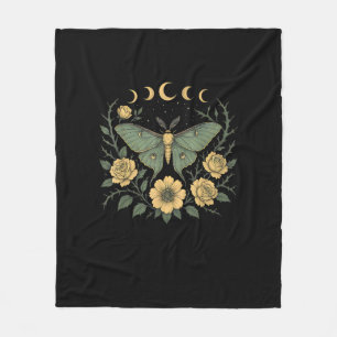 Blumen Goblincore-Motte und Schmetterling Cottagec Fleecedecke