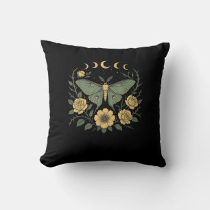 Blumen Goblincore-Motte und Schmetterling Cottagec Kissen