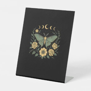 Blumen Goblincore-Motte und Schmetterling Cottagec Sockelschild