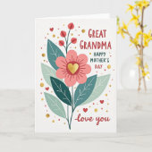Blumen Gold Herz Mutter Karte (Gelbe Blume)