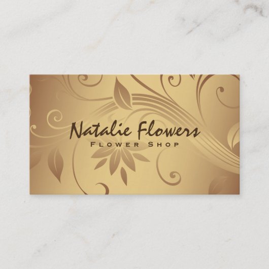 Blumen | Golden Visitenkarte (Vorderseite)