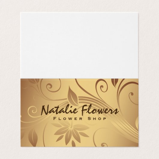 Blumen | Golden Visitenkarten (Außenseite Aufgefaltet)
