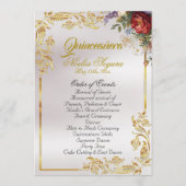 Blumen & Goldene Blätter - Pearl Quinceanera-Progr Programm (Vorderseite)