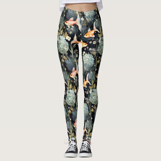 Blumen: Goldfish Pond Leggings (Vorderseite)