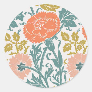 Blumen, grafische Vintage-Kunst Runder Aufkleber