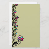 Blumen-Grenze Briefpapier (Vorne/Hinten)