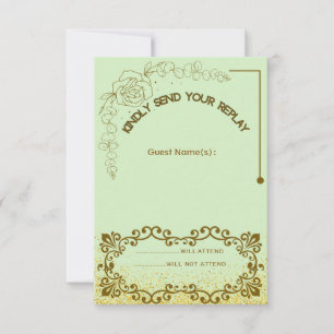 Blumen Grün Hochzeit Antwortkarte RSVP Karte