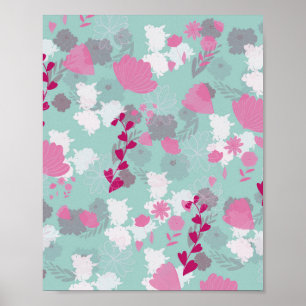 Blumen grün poster