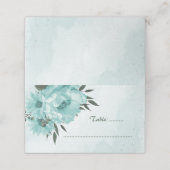 Blumen Grüne botanische Hochzeit Platzkarte (Außenseite Aufgefaltet)