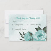 Blumen Grüne Hochzeit RSVP Karte (Vorderseite)