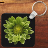 Blumen | Grünes Chrysanthemum Schlüsselanhänger (Rückseite)