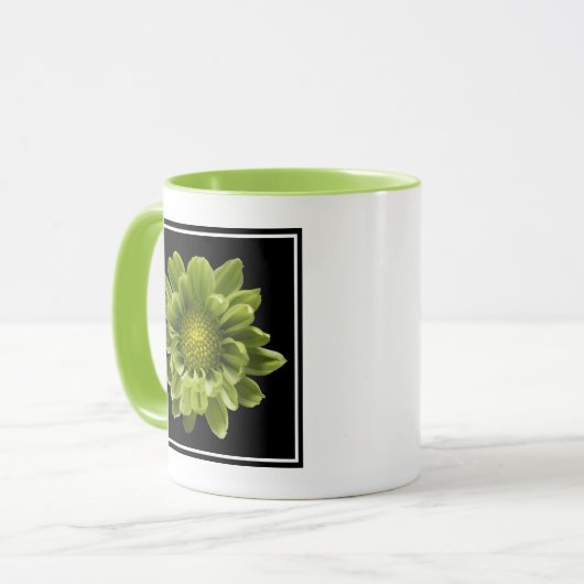 Blumen | Grünes Chrysanthemum Tasse (Vorderseite Links)