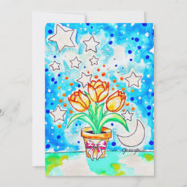 Blumen-Grußkarte Einladung