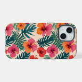 BLUMEN GUTE SCHWINGUNG iPhone 15 HÜLLE (Rückseite (Horizontal))