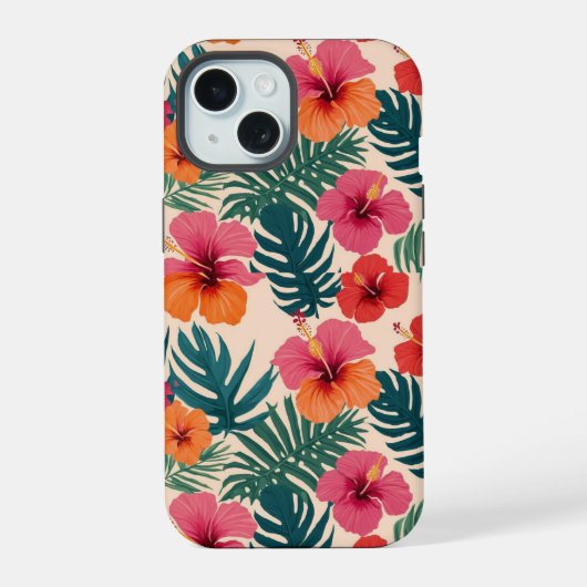 BLUMEN GUTE SCHWINGUNG iPhone 15 HÜLLE (Rückseite)