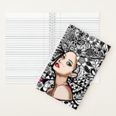 Blumen Haar Lady Notizbuch (Innen)