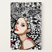 Blumen Haar Lady Notizbuch (Rückseite)