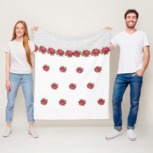 Blumen-Häkel-Fleece-Decke Fleecedecke (Beispiel)