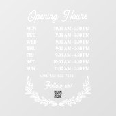 Blumen-Halb-Kranken Opening Hours QR-Code Fensteraufkleber (Blatt)