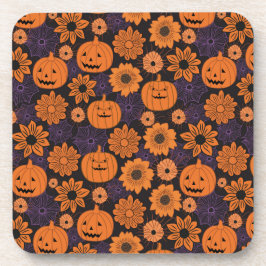 Blumen-Halloween Getränkeuntersetzer