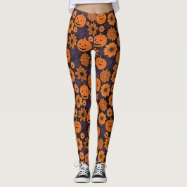 Blumen-Halloween Leggings