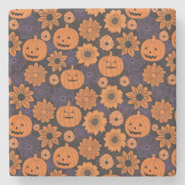 Blumen-Halloween Steinuntersetzer