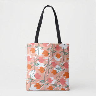 Blumen Handgezeichnetes Botanisches Muster Orange Tasche