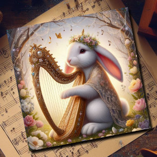 Blumen-Häschen-Musiker Ostern Feiertagskarte