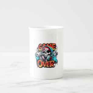 Blumen-Hasen-Keramik-Tasse Porzellantasse
