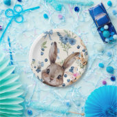 Blumen-Hasen-Papierteller Pappteller (Party)