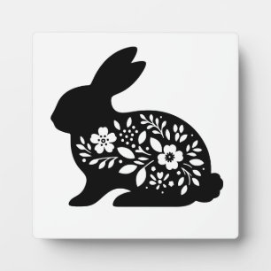 Blumen-Hasen-Schablonen-Tasse – Süße Hase-Kaffee Fotoplatte