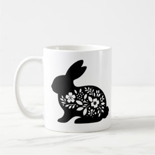 Blumen-Hasen-Schablonen-Tasse – Süße Hase-Kaffee-T Kaffeetasse