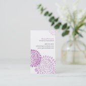 Blumen-Hauch-lila Geschäfts-Karte Visitenkarte (Stehend Vorderseite)