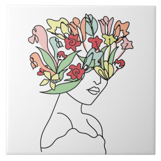 Blumen Head Tile Belle Fliese (Vorderseite)