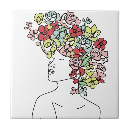 Blumen Head Tile Lulu Fliese (Vorderseite)