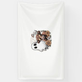 Blumen-Herbst-Hochlandkuh-Geist Banner (Vertikal)