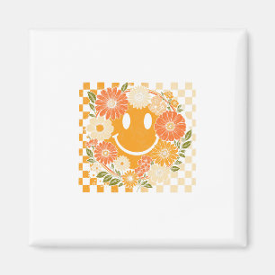 Blumen Herbst Kariert Smiley Gesicht Halloween Ern Magnet