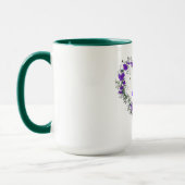 Blumen-Herz der Hoffnung 15 Unze-Wecker-Tasse Tasse (Links)