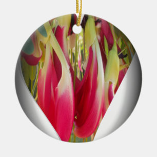 Blumen-Herz-Kunst-Druck Keramik Ornament