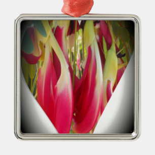Blumen-Herz-Kunst-Druck Ornament Aus Metall