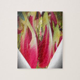 Blumen-Herz-Kunst-Druck Puzzle