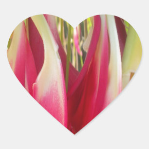 Blumen-Herz-Kunstposter Herz-Aufkleber