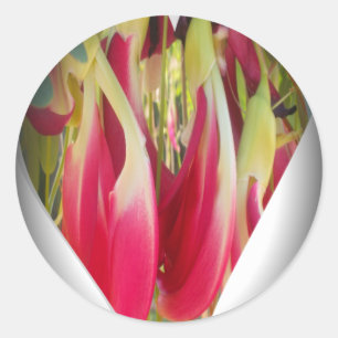Blumen-Herz-Kunstposter Runder Aufkleber