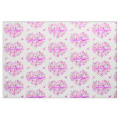 Blumen Herz rosa lila Name Aquarellkunst Stoff (Fat Quarter (45,7 x 55,9 cm))