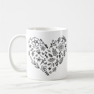 Blumen-Herz-Tasse, Blume, Wildblumen Botanik Kaffeetasse